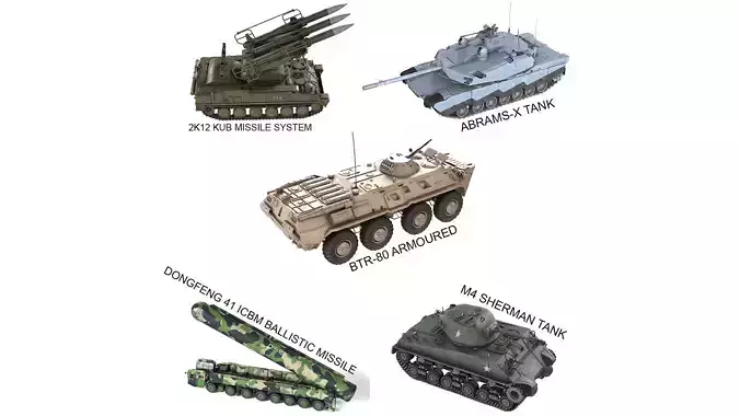 5 Military Vehicles Collection v17