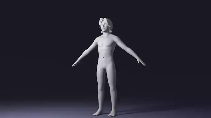 Stylized Male Body Base IK FK Rig Face Rig Game Animation Ready Low-poly 3D model