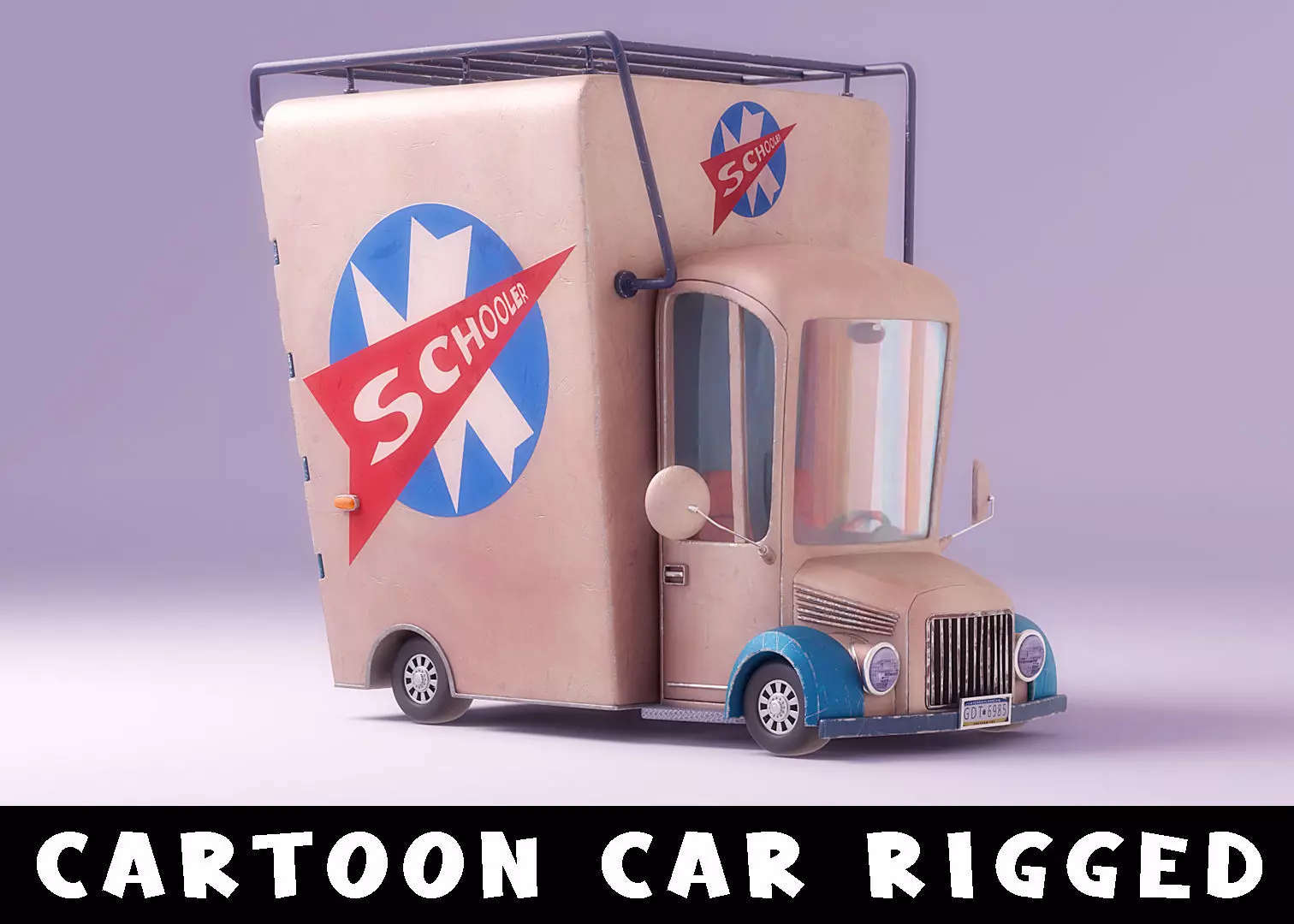 Cartoon Car Rigged 3D model