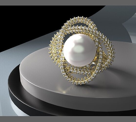 pearl ring 3D print model
