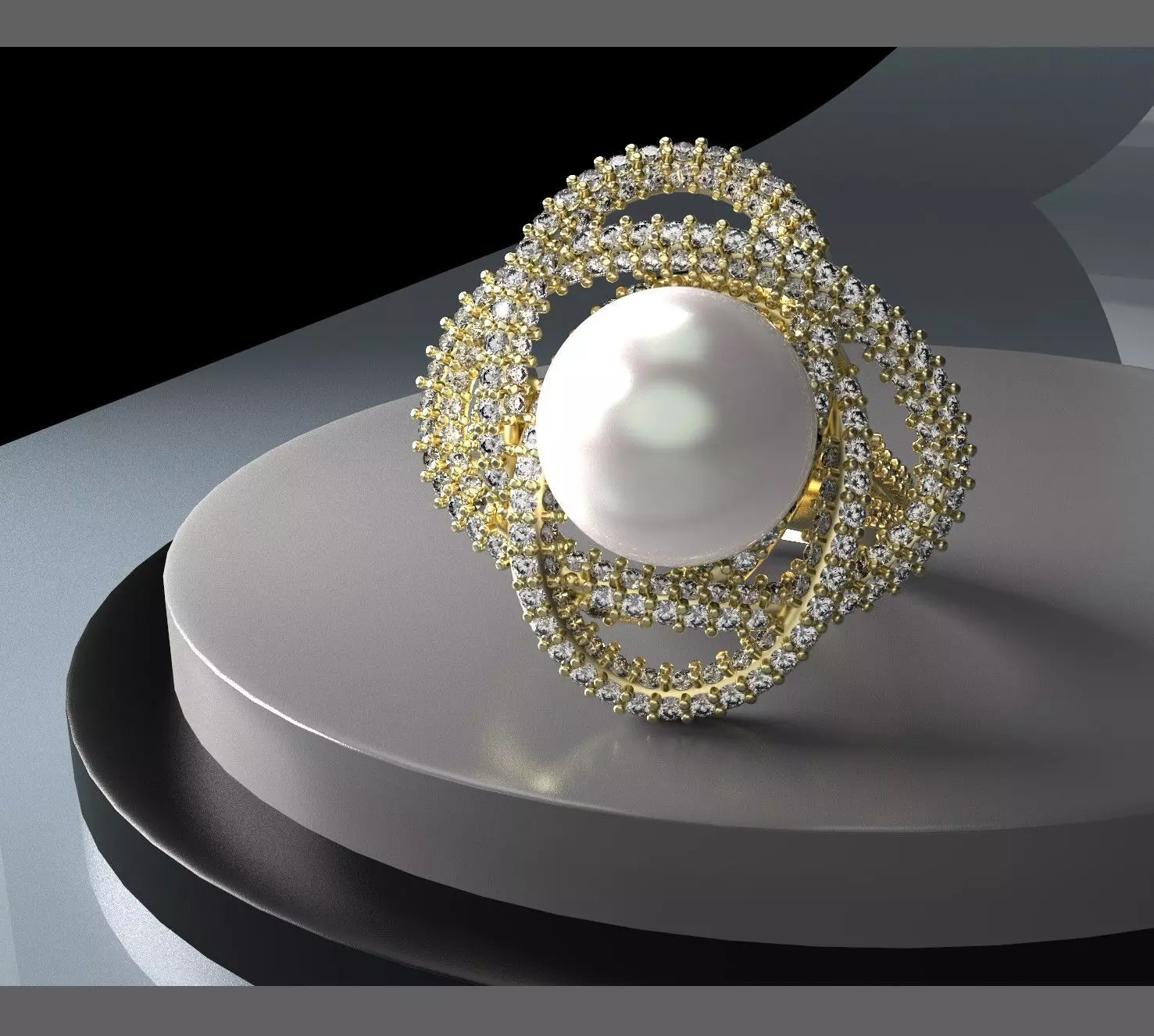 pearl ring 3D print model