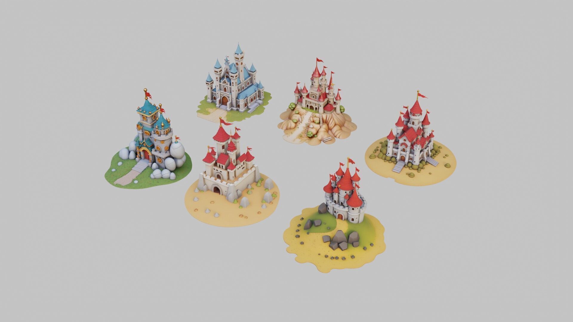 Castle Pack Low-poly 3D model_1