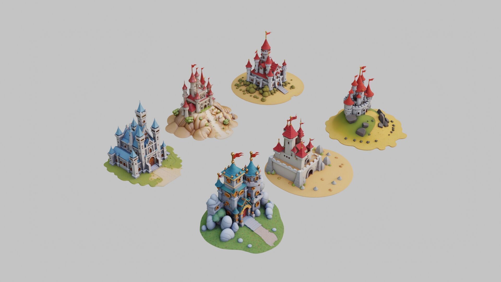 Castle Pack Low-poly 3D model_5