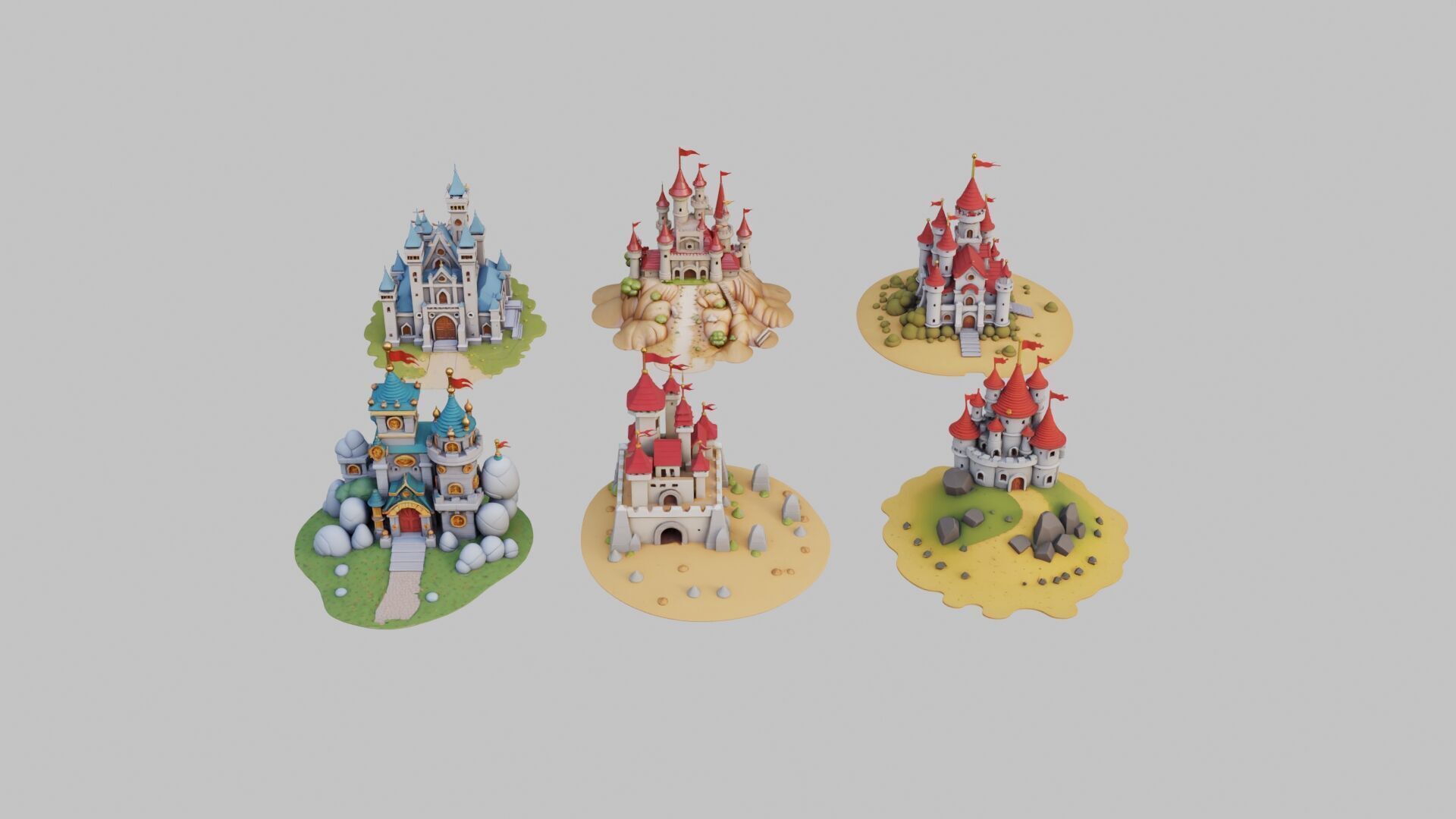 Castle Pack Low-poly 3D model_4