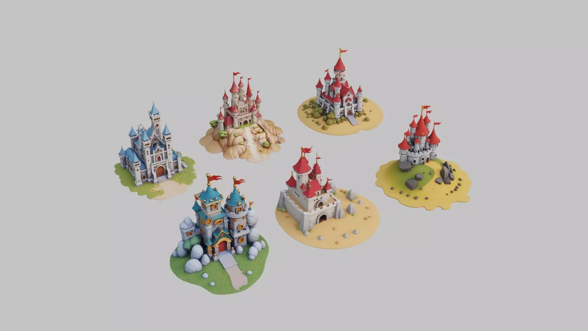 Castle Pack Low-poly 3D model_0
