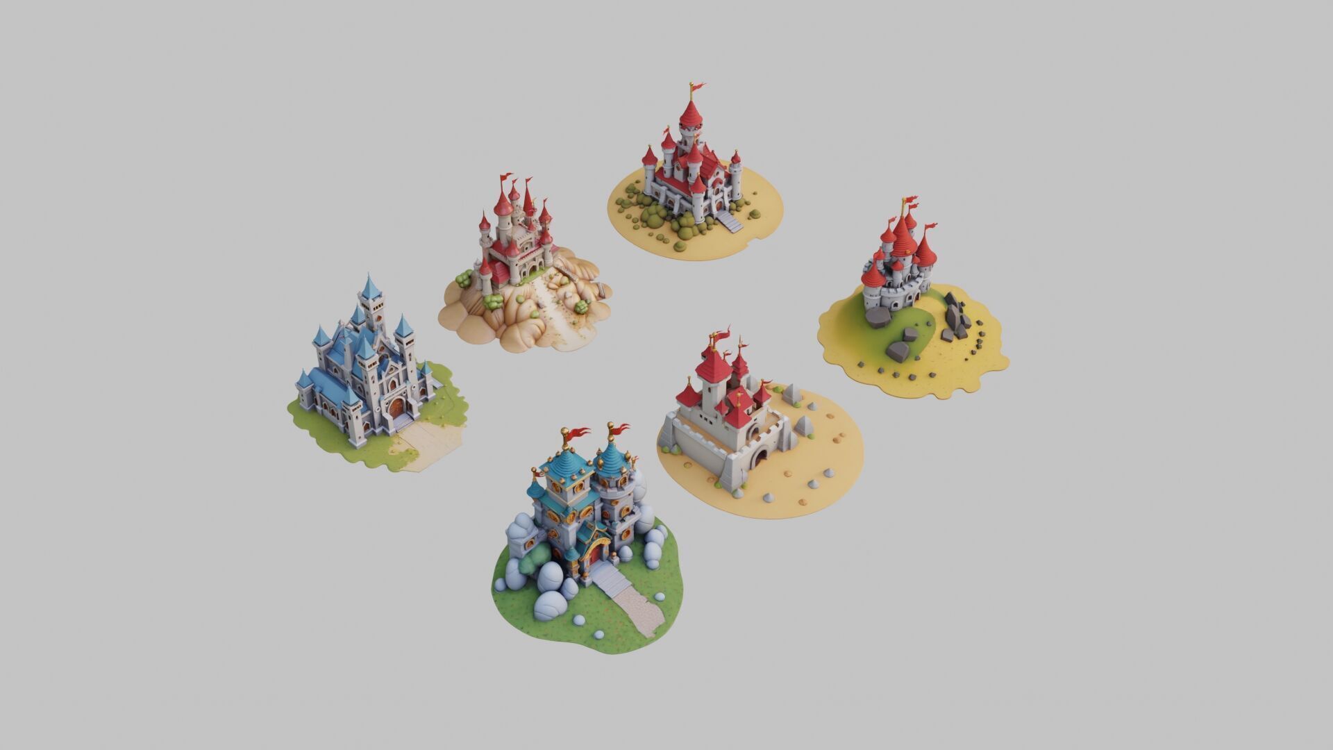 Castle Pack Low-poly 3D model_3