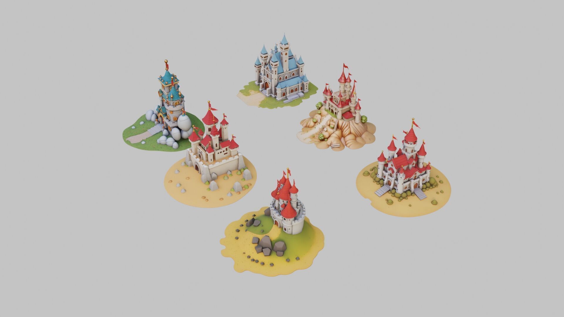 Castle Pack Low-poly 3D model_2