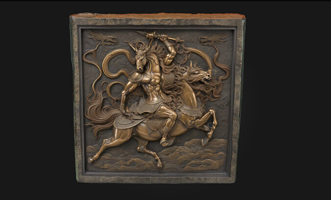 Warrior on Mythical Steed Epic Mounted Warrior 3D model