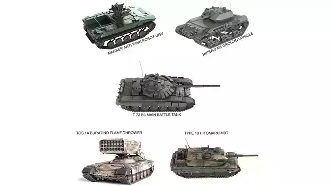 5 Military Vehicles Collection v18