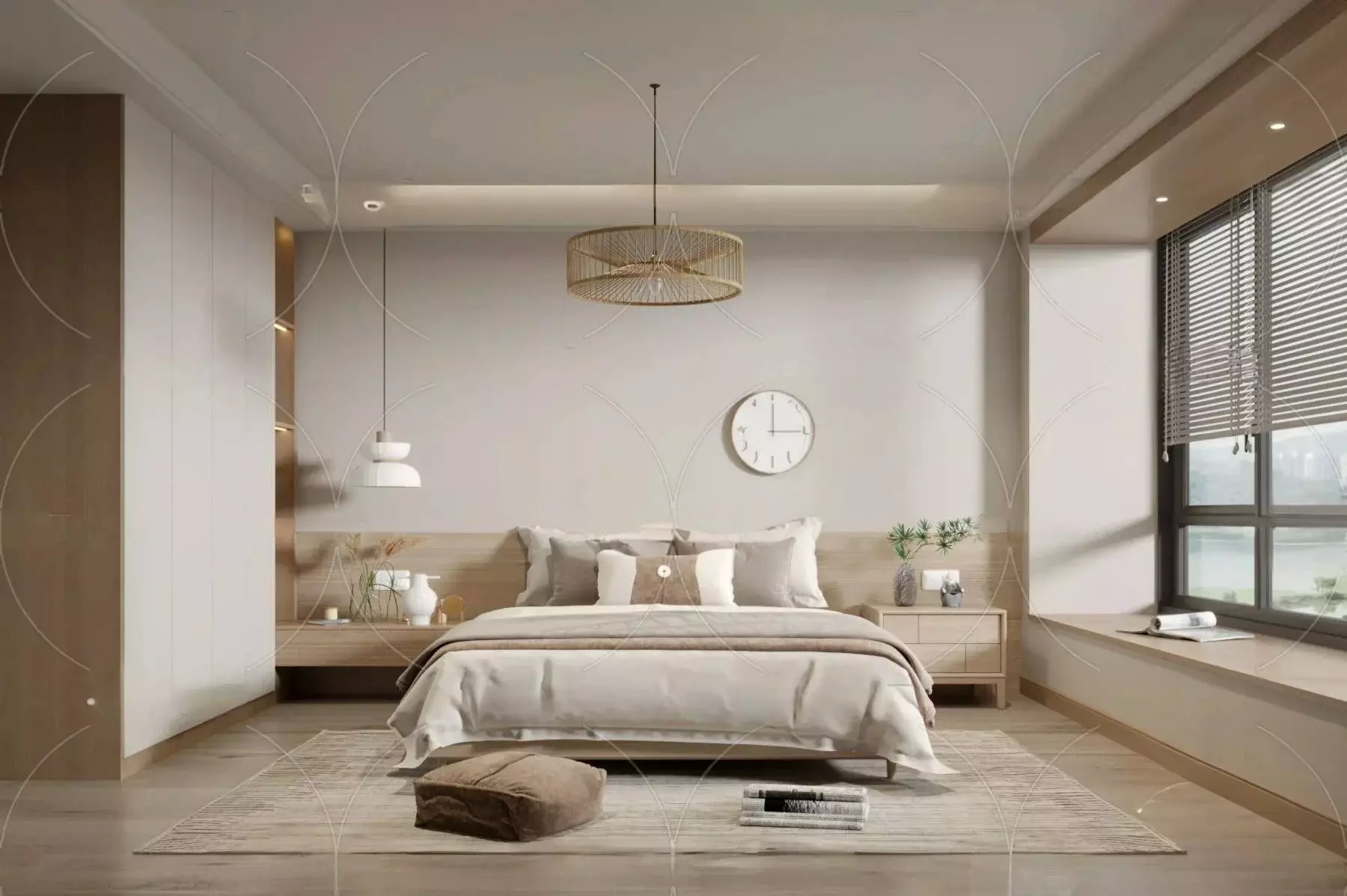 3DS MAX WABI SABI STYLE 3D BEDROOM 0037 3D model