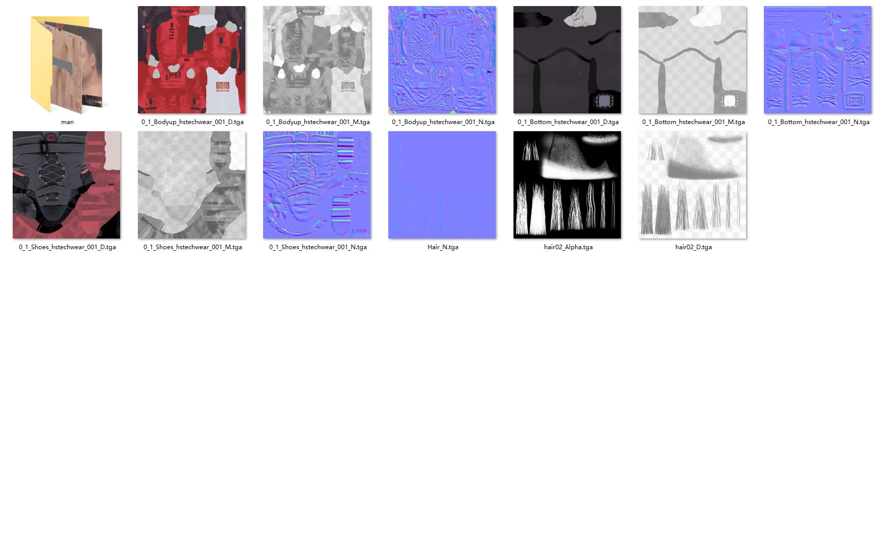 Rigged Fashion techwear man scifi future v2 Low-poly 3D model_8