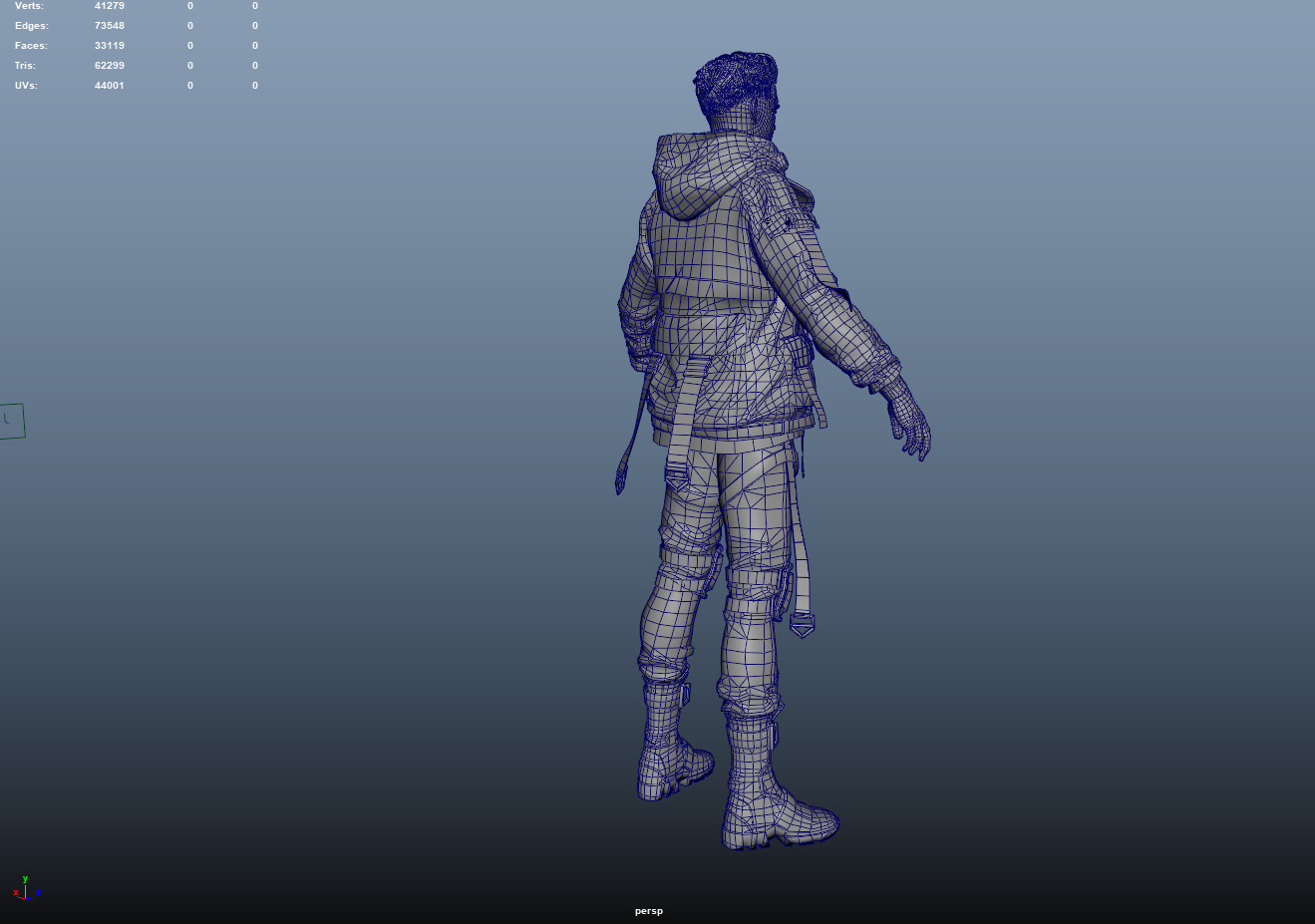 Rigged Fashion techwear man scifi future v2 Low-poly 3D model_5