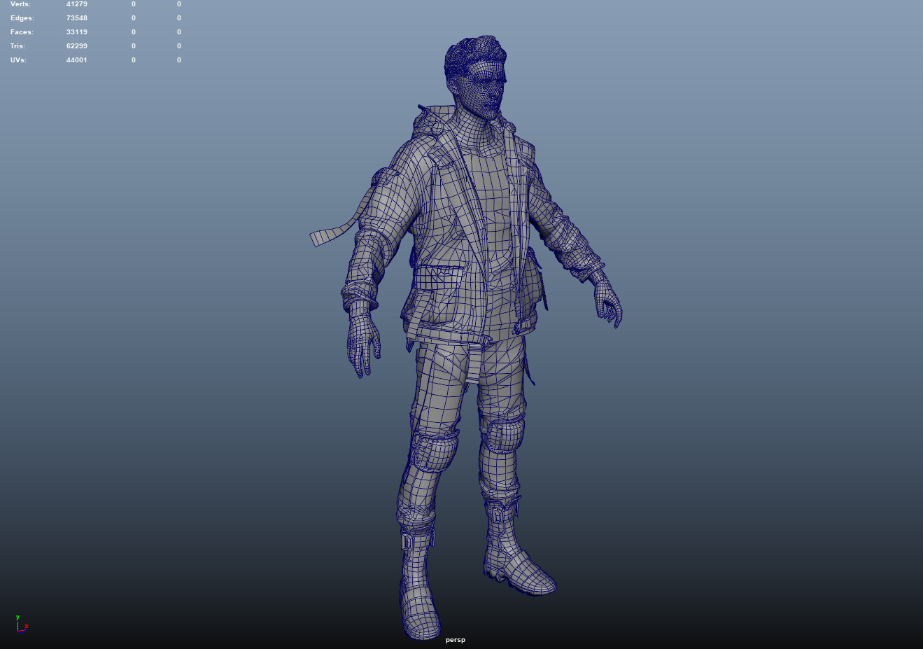 Rigged Fashion techwear man scifi future v2 Low-poly 3D model_3