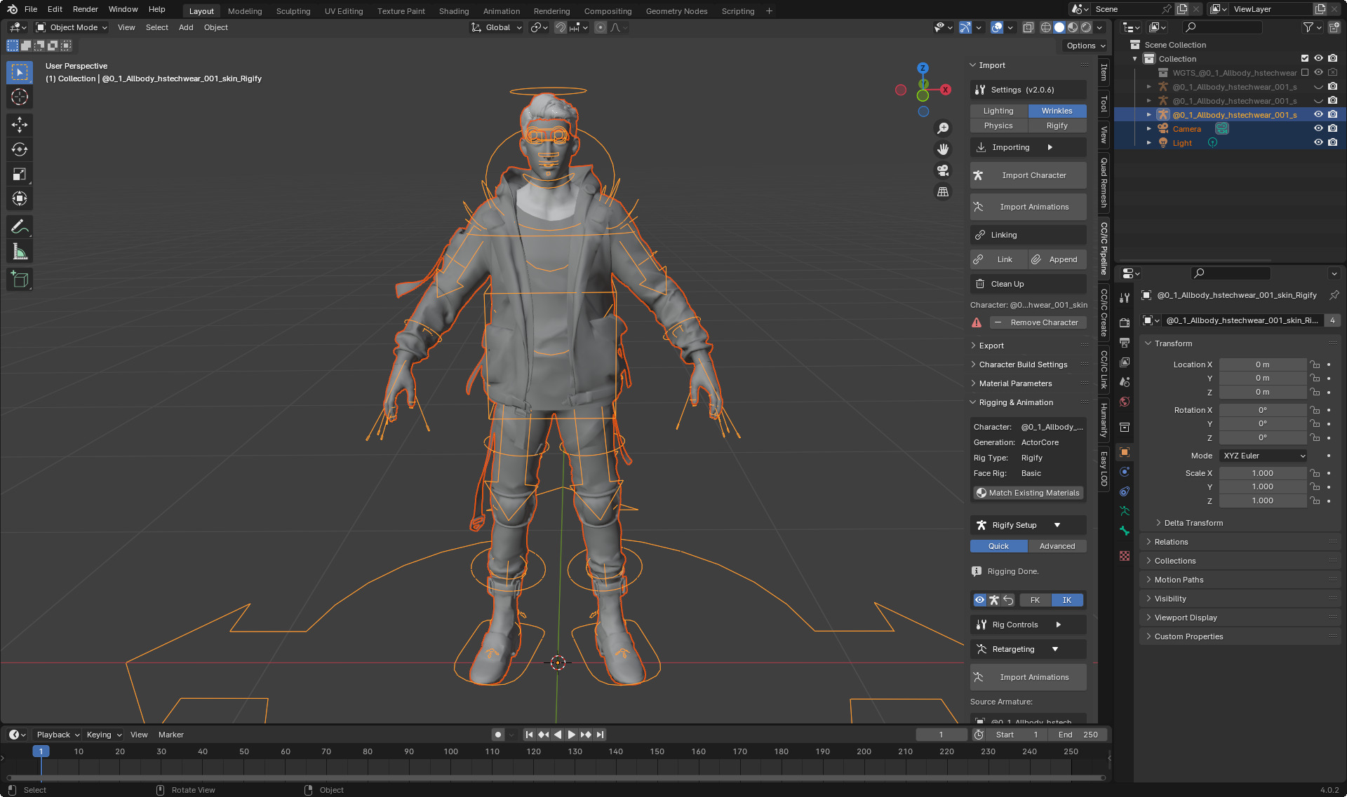 Rigged Fashion techwear man scifi future v2 Low-poly 3D model_1