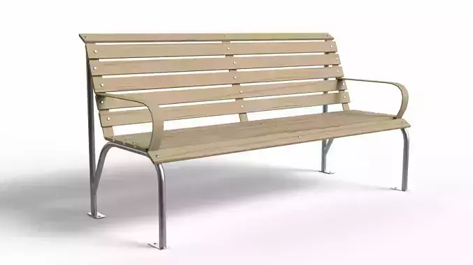 Realistic Park Bench