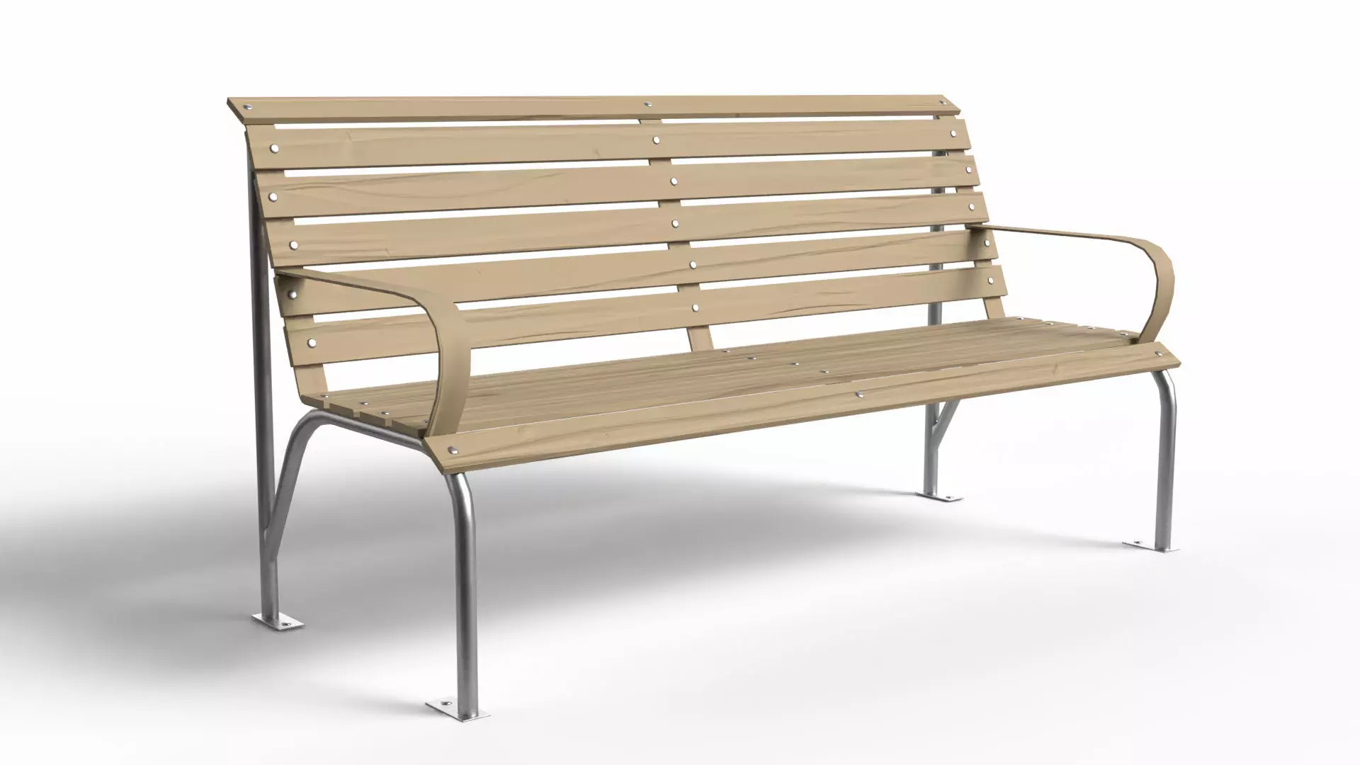 Realistic Park Bench Low-poly 3D model