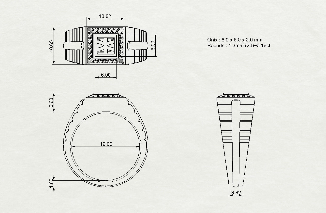 Mens ring model with black onyx 002 3D print model_1