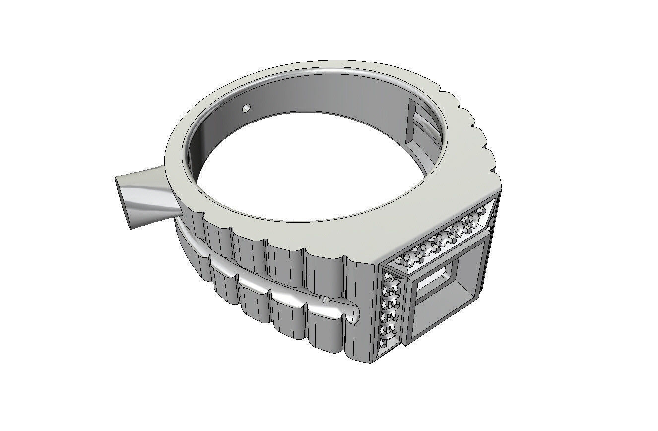 Mens ring model with black onyx 002 3D print model_4