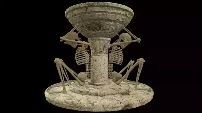 Brazier Skeleton Medieval Low-poly 3D model