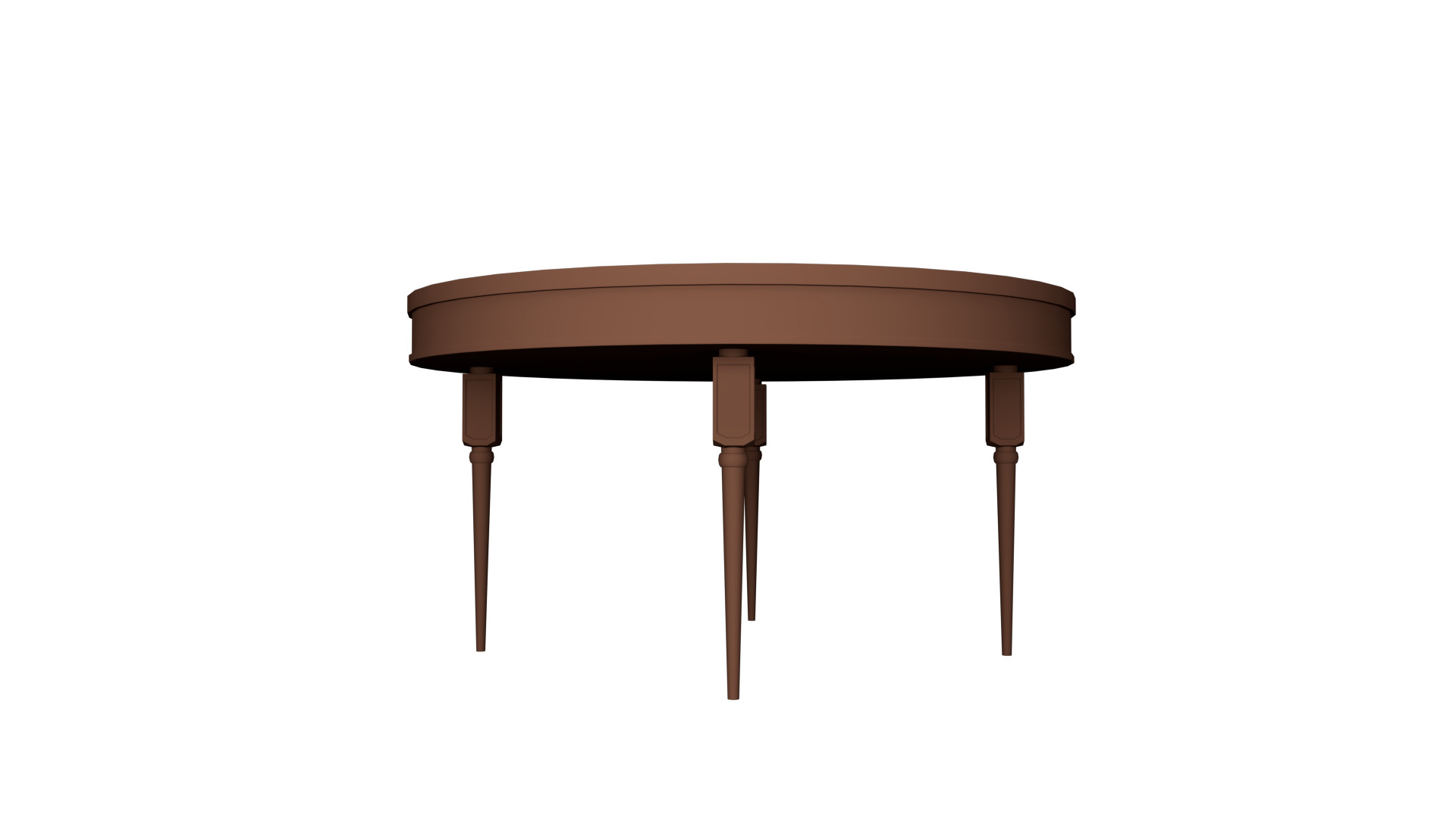 Classic Round Wooden Table 3D Model Free 3D model_2