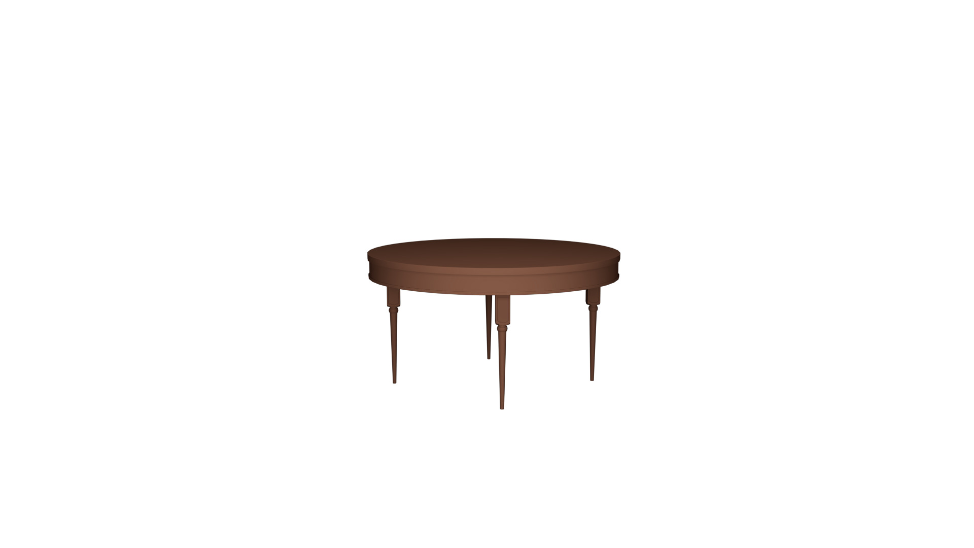 Classic Round Wooden Table 3D Model Free 3D model_1