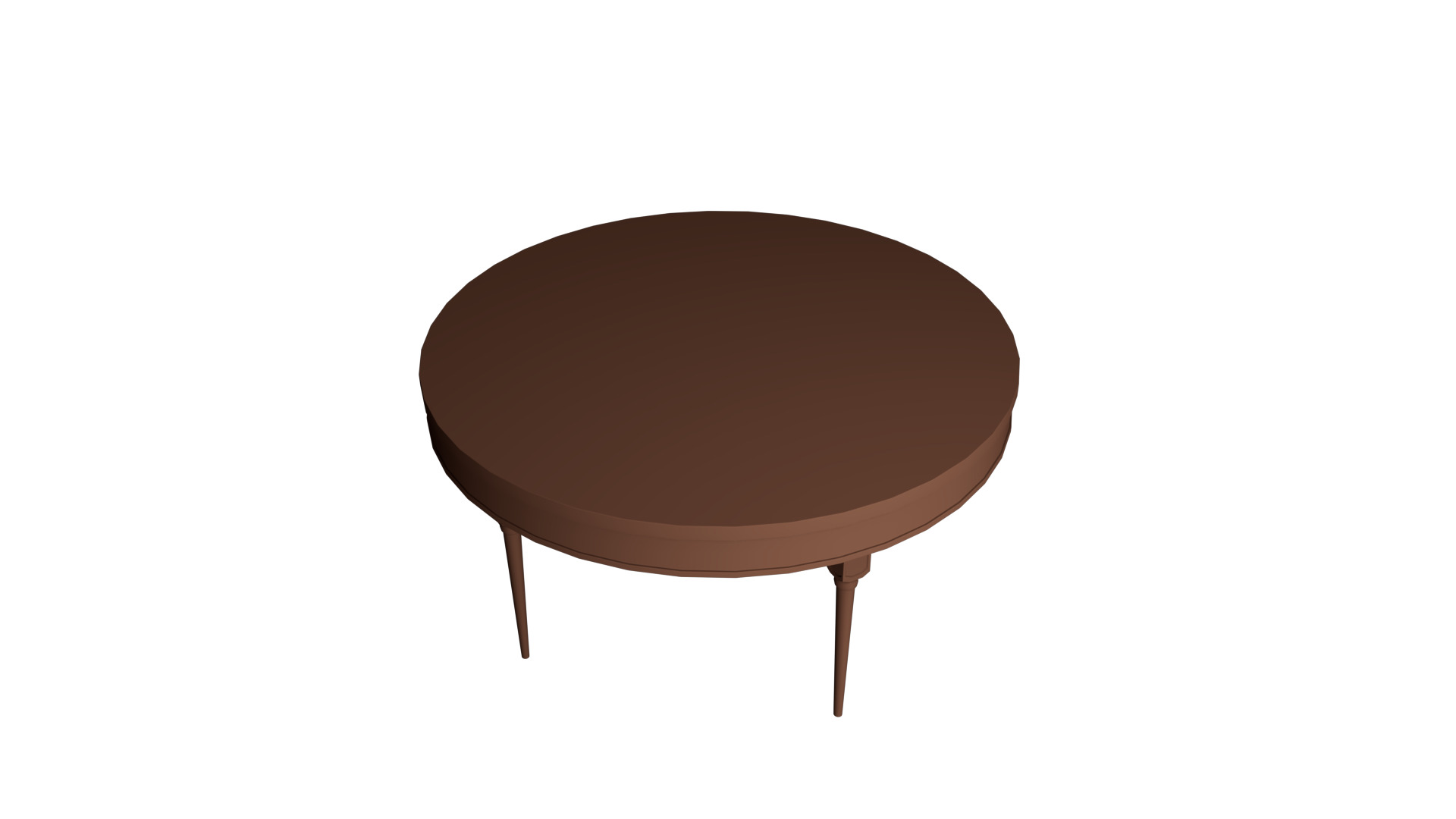 Classic Round Wooden Table 3D Model Free 3D model_3
