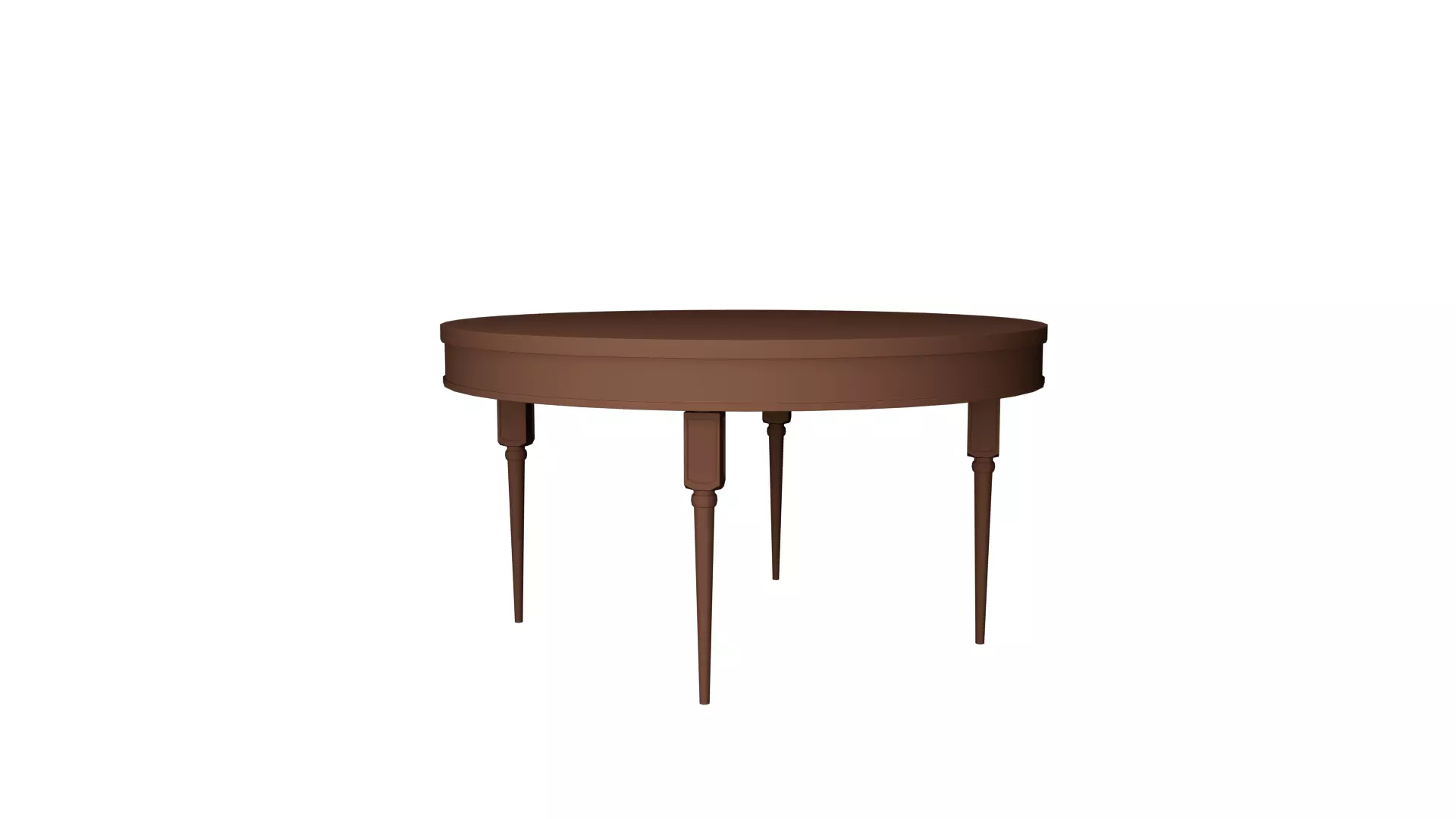 Classic Round Wooden Table 3D Model Free 3D model_0
