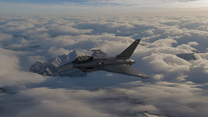 eurofighter typhoon - Austrian Airforce Low-poly 3D model