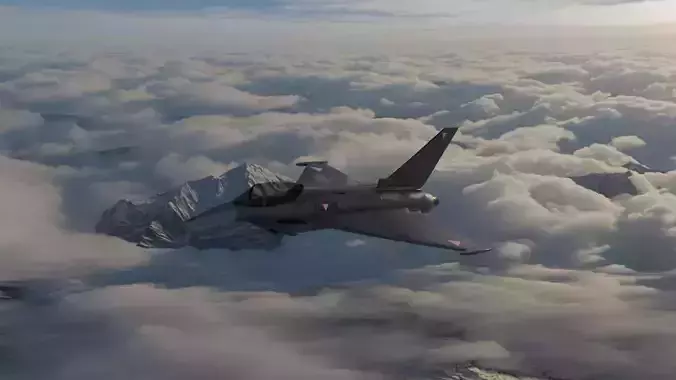 eurofighter typhoon - Austrian Airforce Low-poly 3D model