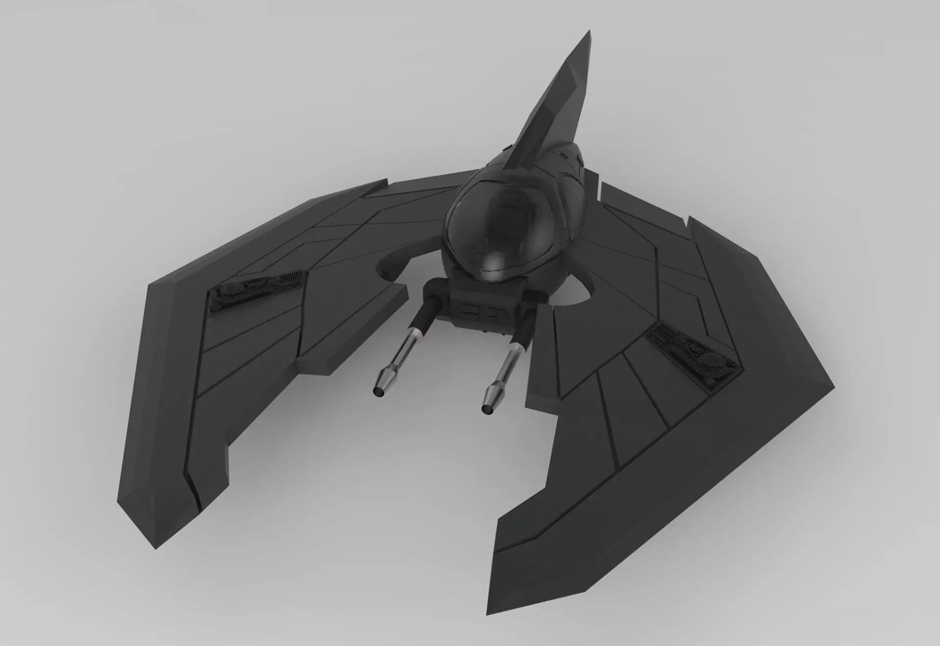 Sci-Fi Alien Fighter Space Ship 3D model_0