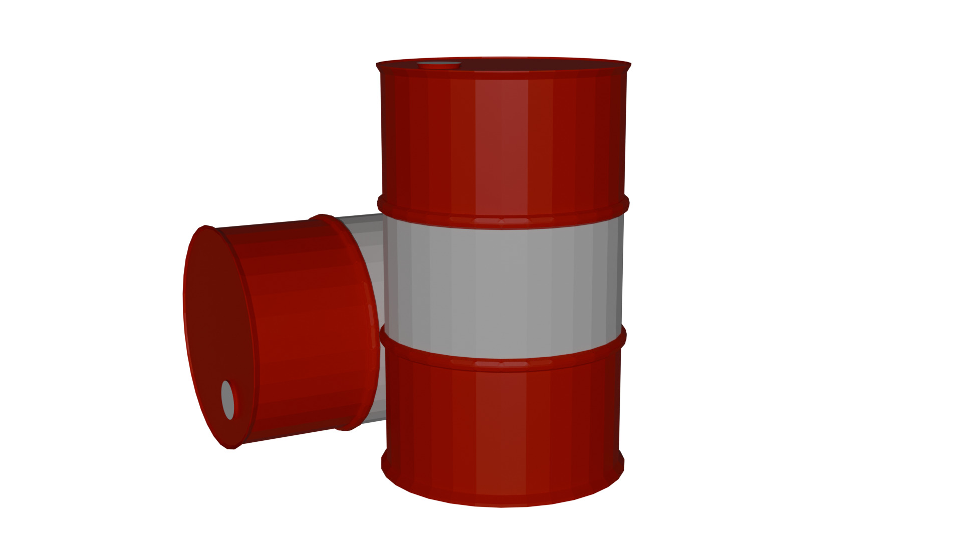 Industrial Metal Barrel 3D Model  Low Poly Low-poly 3D model_6