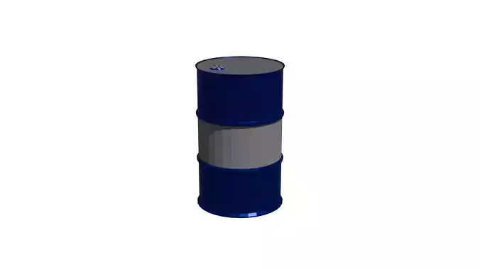 Industrial Metal Barrel 3D Model  Low Poly Low-poly 3D model