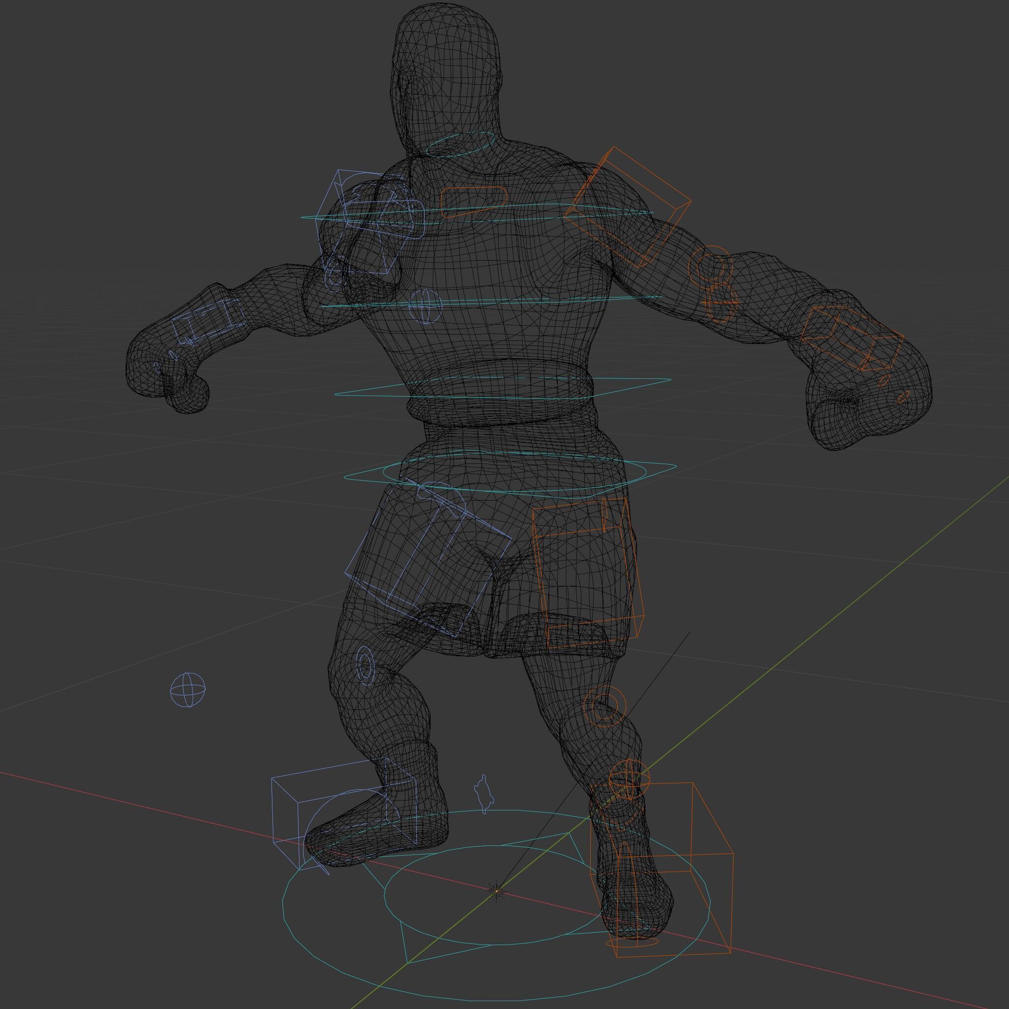 Boxer Champion Character Model Rigged and Animated Low-poly 3D model_6