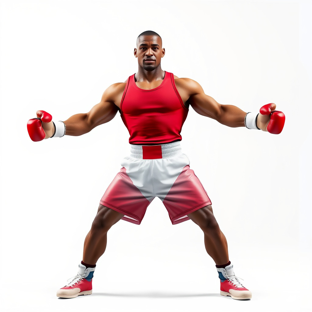 Boxer Champion Character Model Rigged and Animated Low-poly 3D model_2