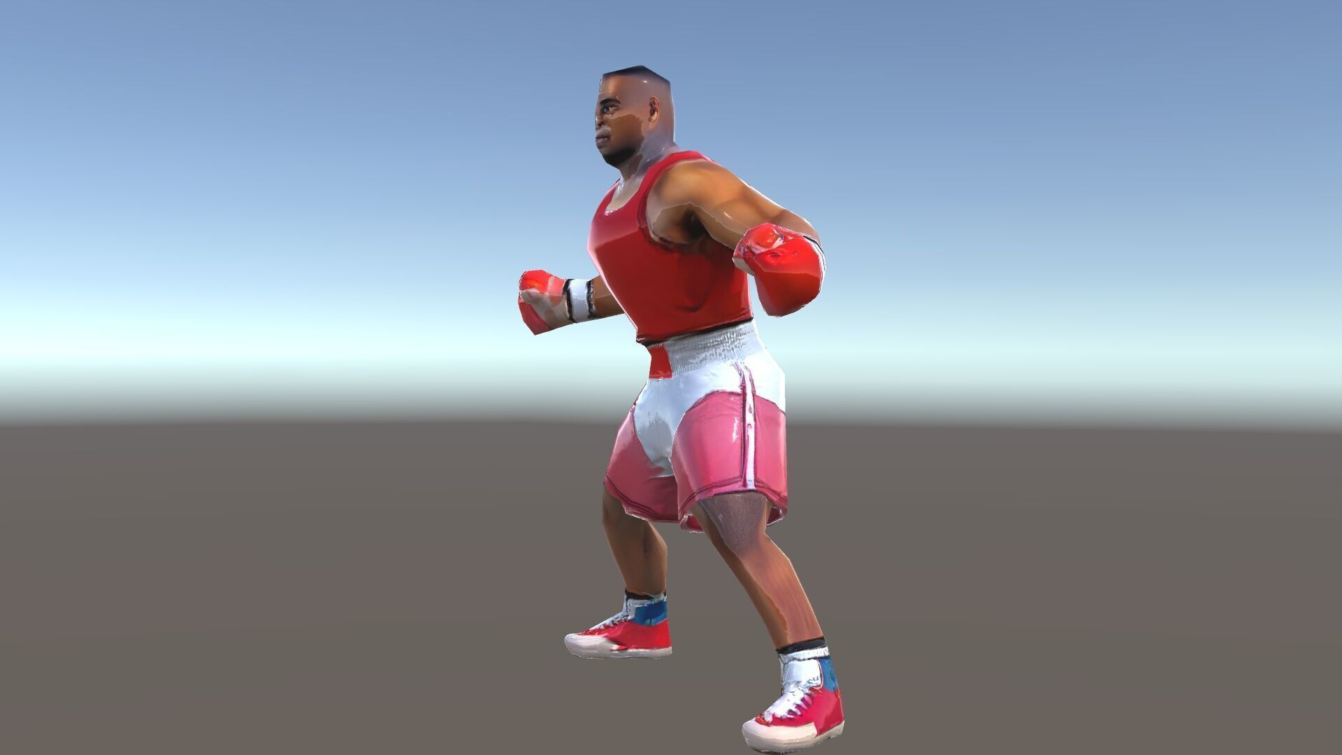 Boxer Champion Character Model Rigged and Animated Low-poly 3D model_34
