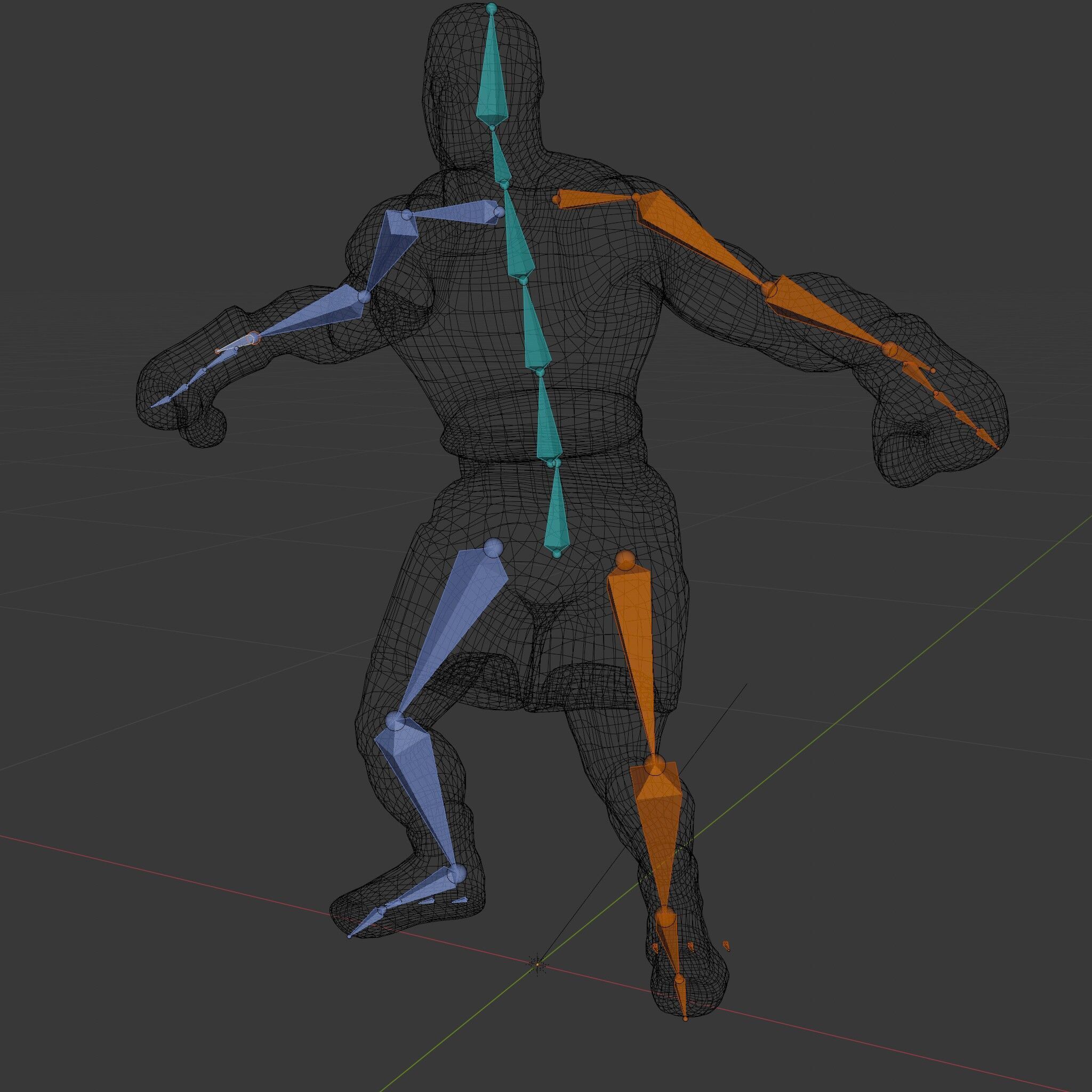 Boxer Champion Character Model Rigged and Animated Low-poly 3D model_9