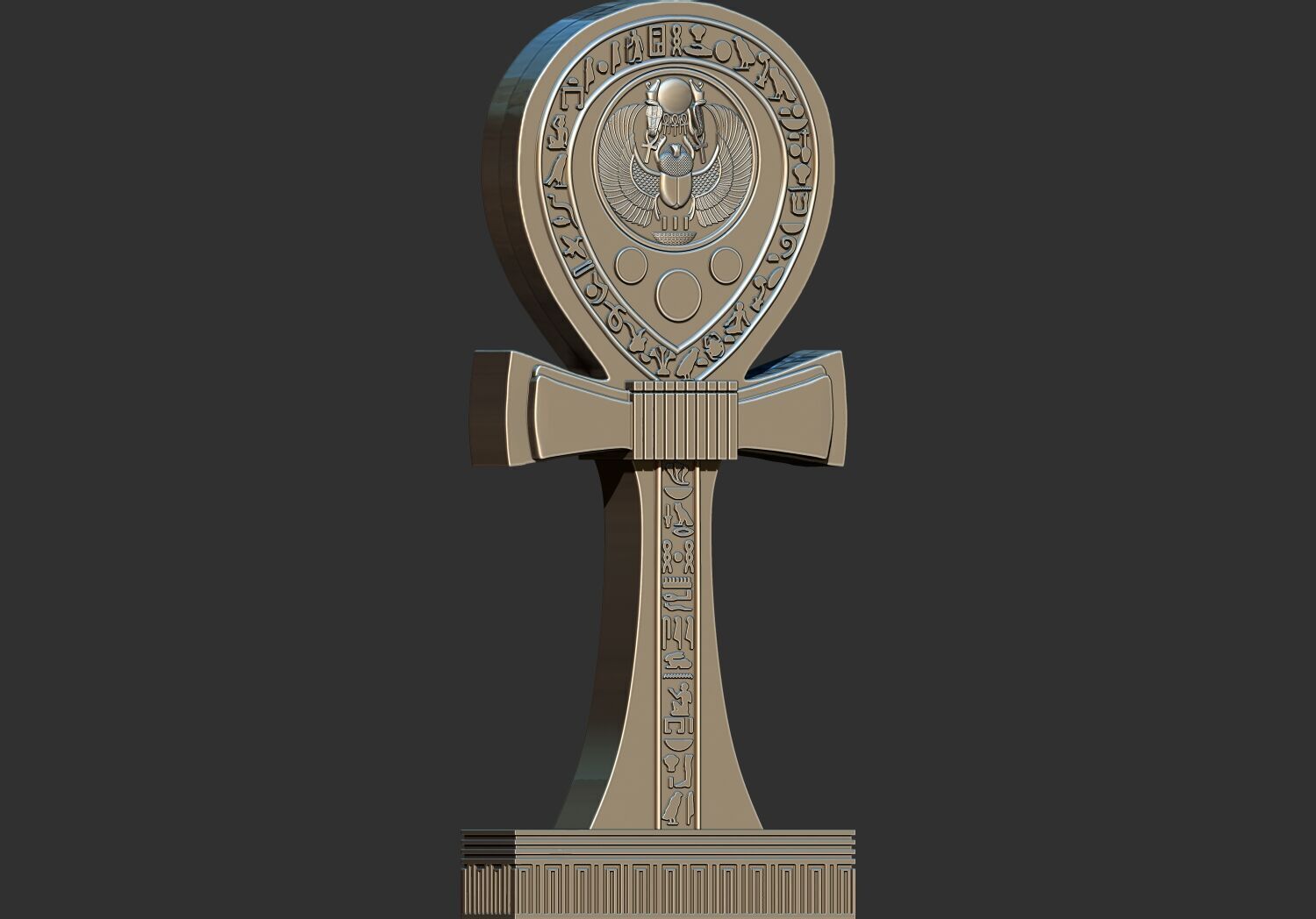 Egyptian pharaoh ankh key 3d printable model 3D print model_1
