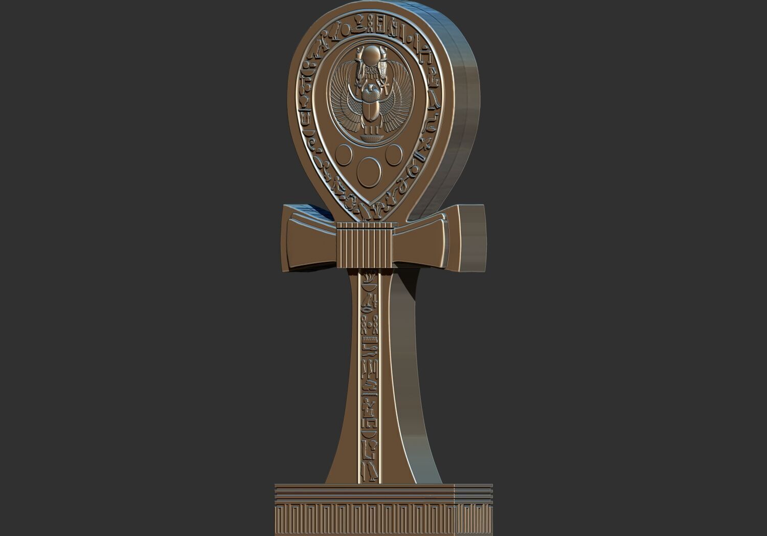 Egyptian pharaoh ankh key 3d printable model 3D print model_3