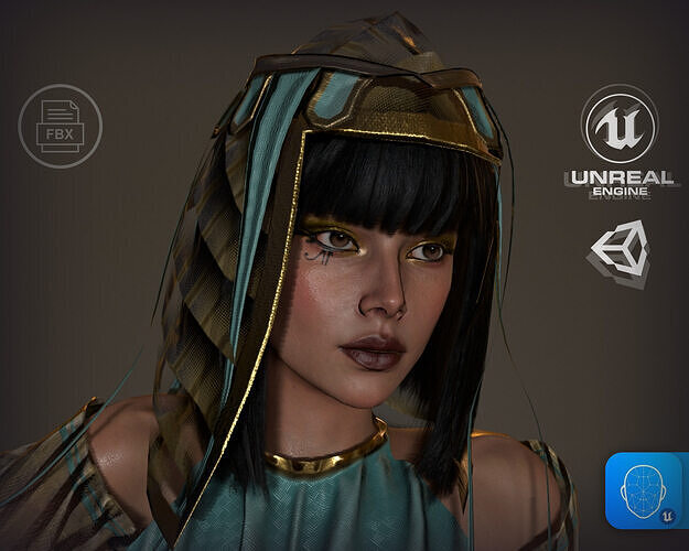 Cleopatra Low-poly 3D model