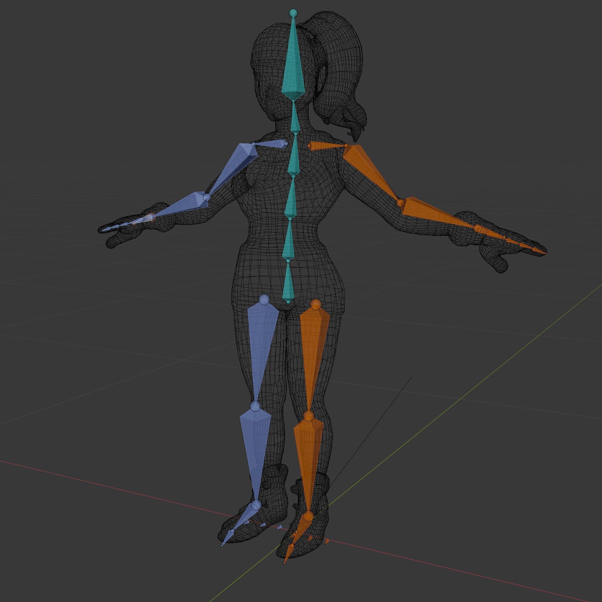 Athletic Female Character Rigged and Animated Low-poly 3D model_10