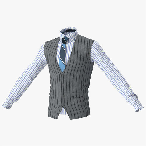 Mens Vest And Shirt 3D model