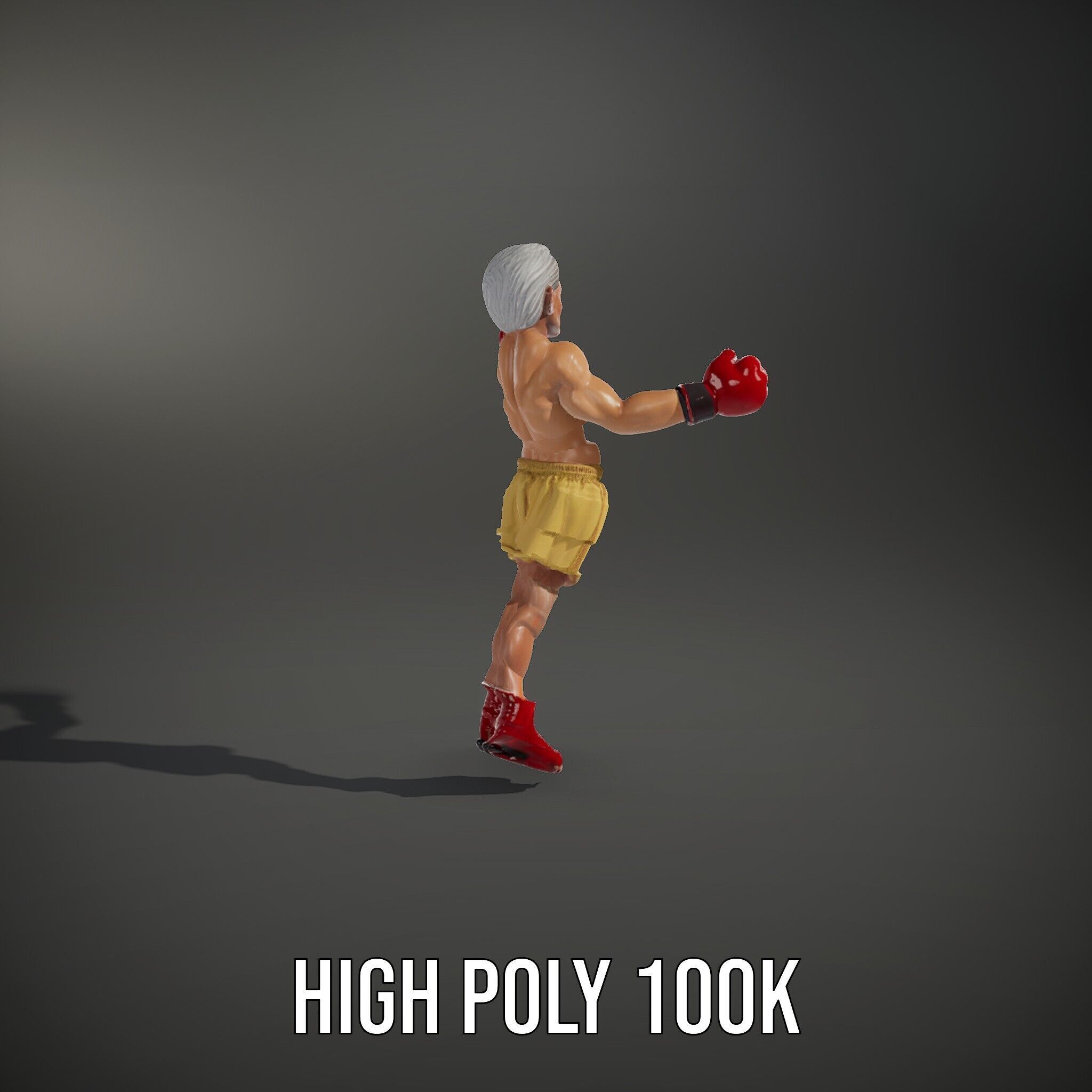 Elderly Boxer Character Model  Rigged and Animated Low-poly 3D model_12