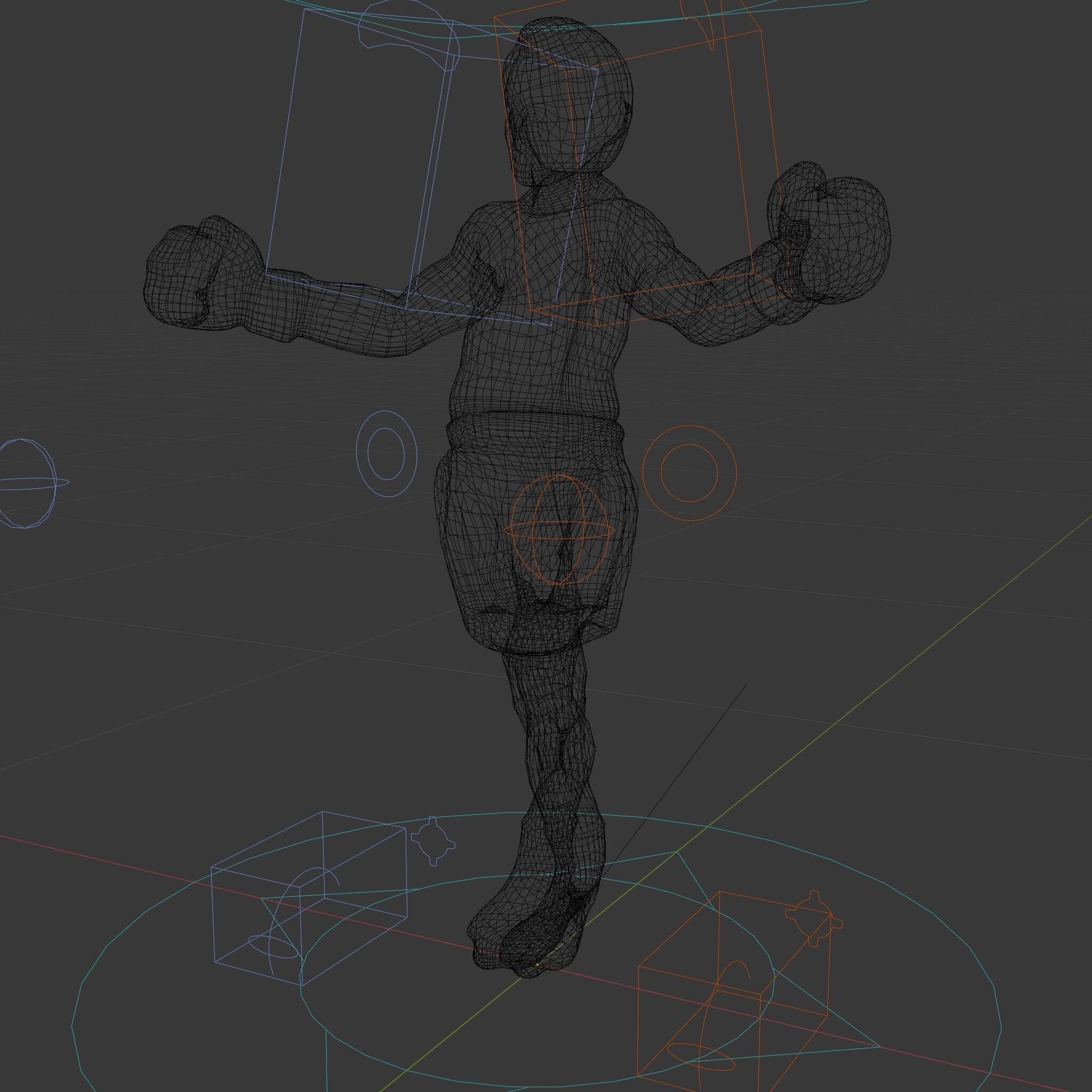 Elderly Boxer Character Model  Rigged and Animated Low-poly 3D model_10