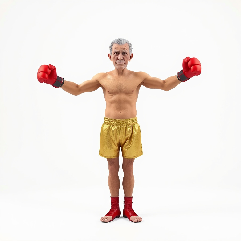 Elderly Boxer Character Model  Rigged and Animated Low-poly 3D model_3