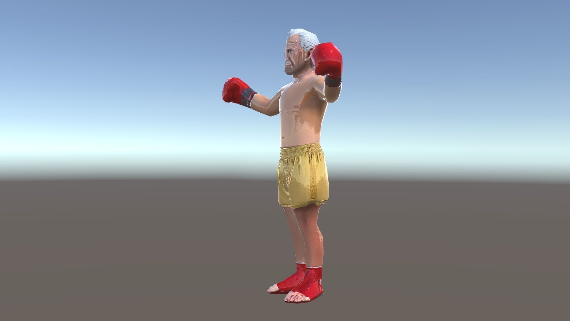 Elderly Boxer Character Model  Rigged and Animated Low-poly 3D model_35