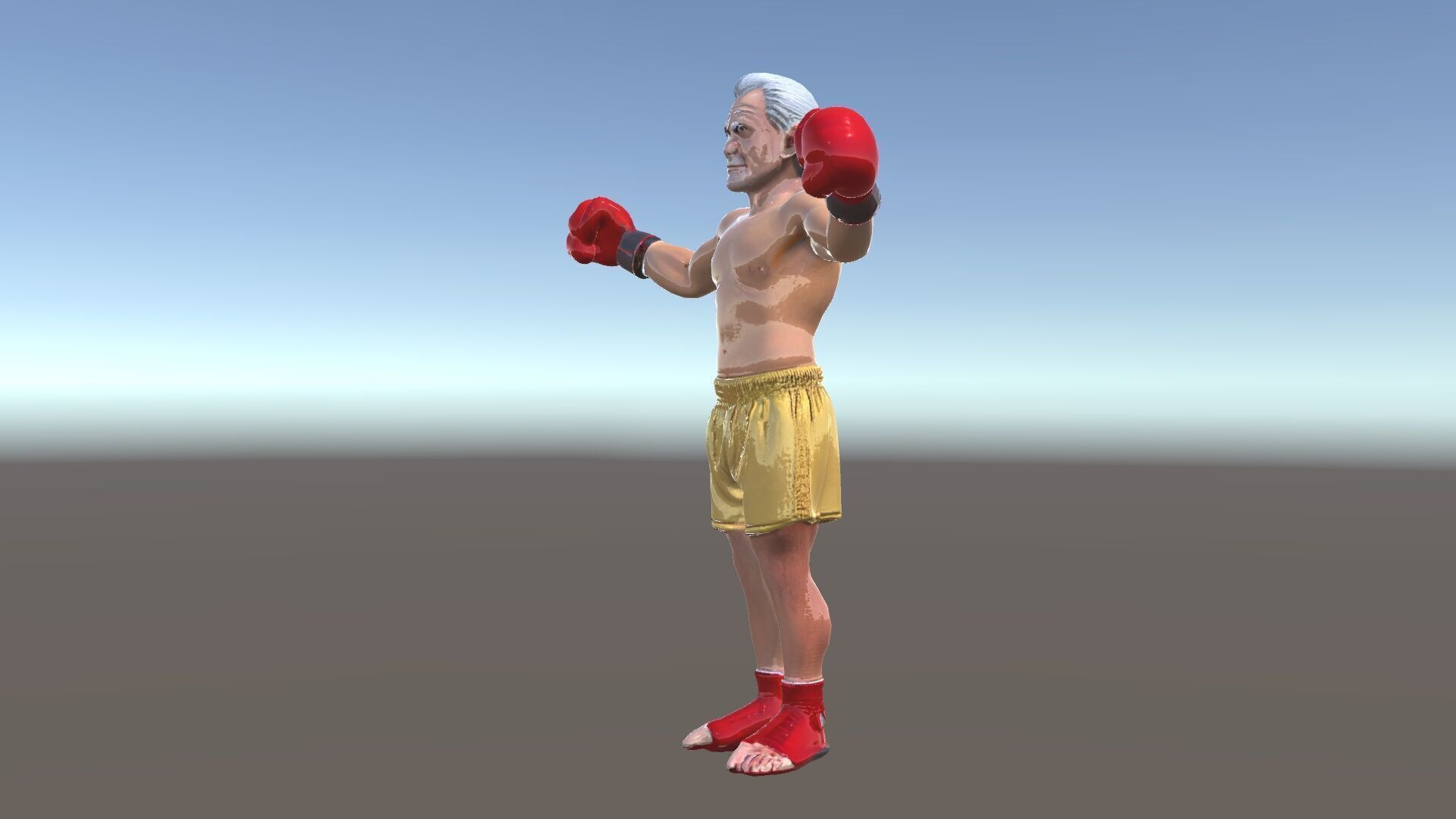 Elderly Boxer Character Model  Rigged and Animated Low-poly 3D model_39