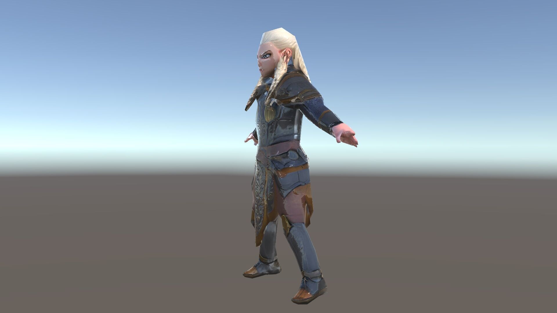 Elven Warrior Rigged and Animated Character Model Low-poly 3D model_35