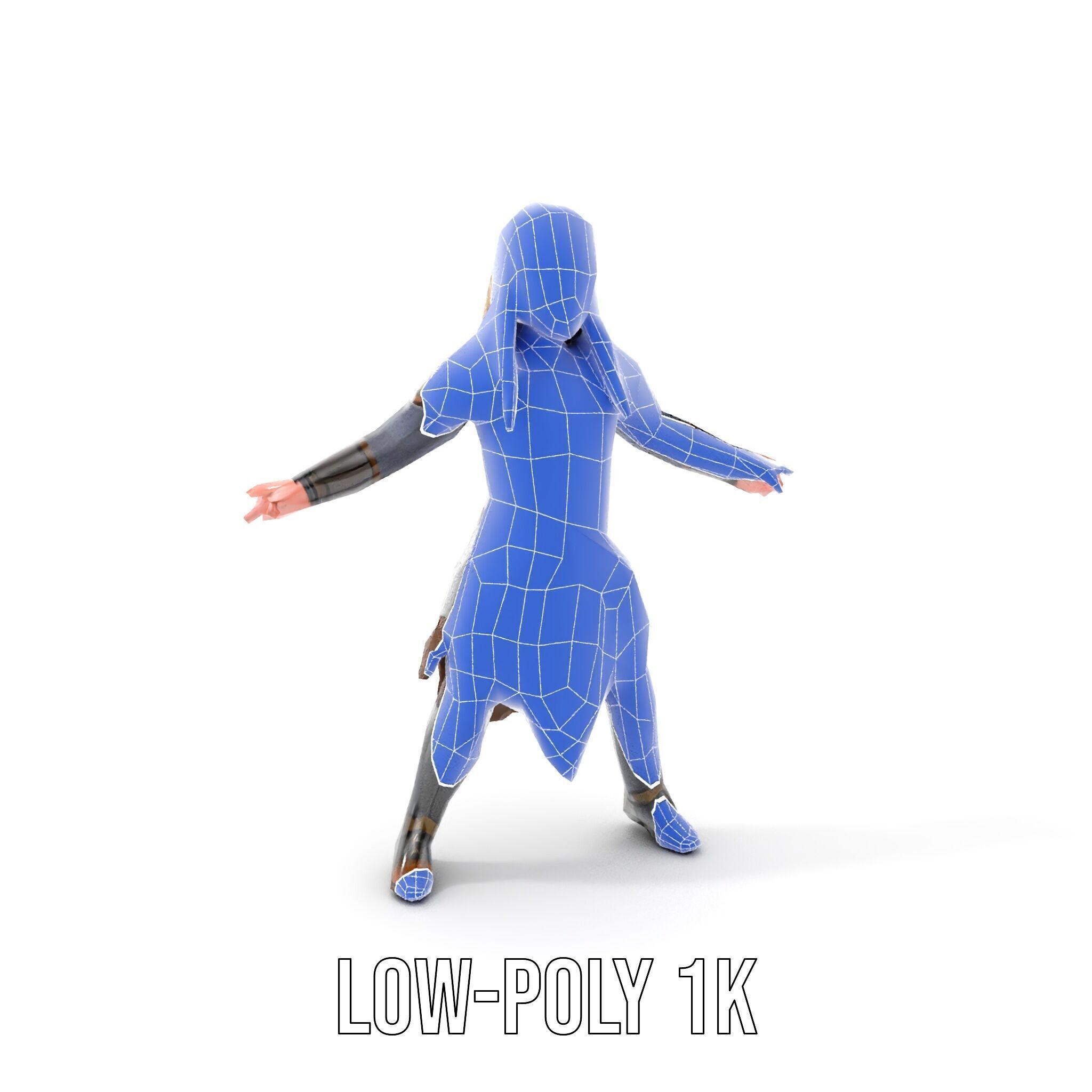 Elven Warrior Rigged and Animated Character Model Low-poly 3D model_20