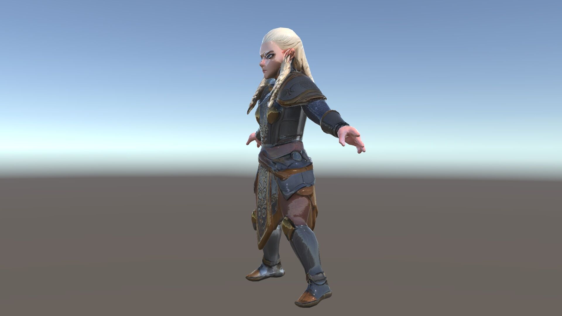 Elven Warrior Rigged and Animated Character Model Low-poly 3D model_38