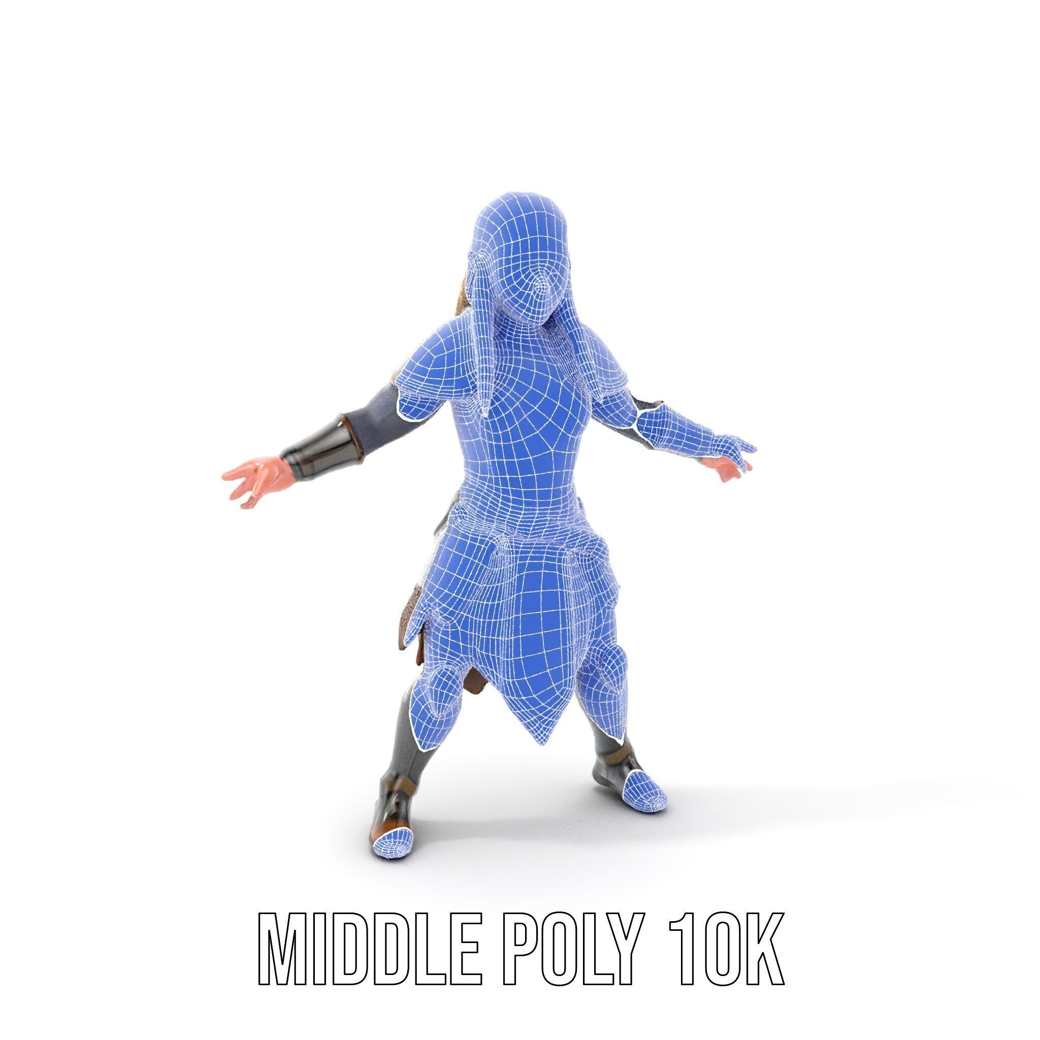 Elven Warrior Rigged and Animated Character Model Low-poly 3D model_31